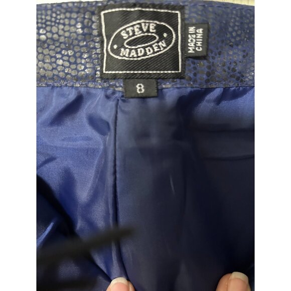Vintage Y2K 90s Steve Madden Blue Leather Snakeskin Jacket SM Pants Size 8  Set - Picture 14 of 14